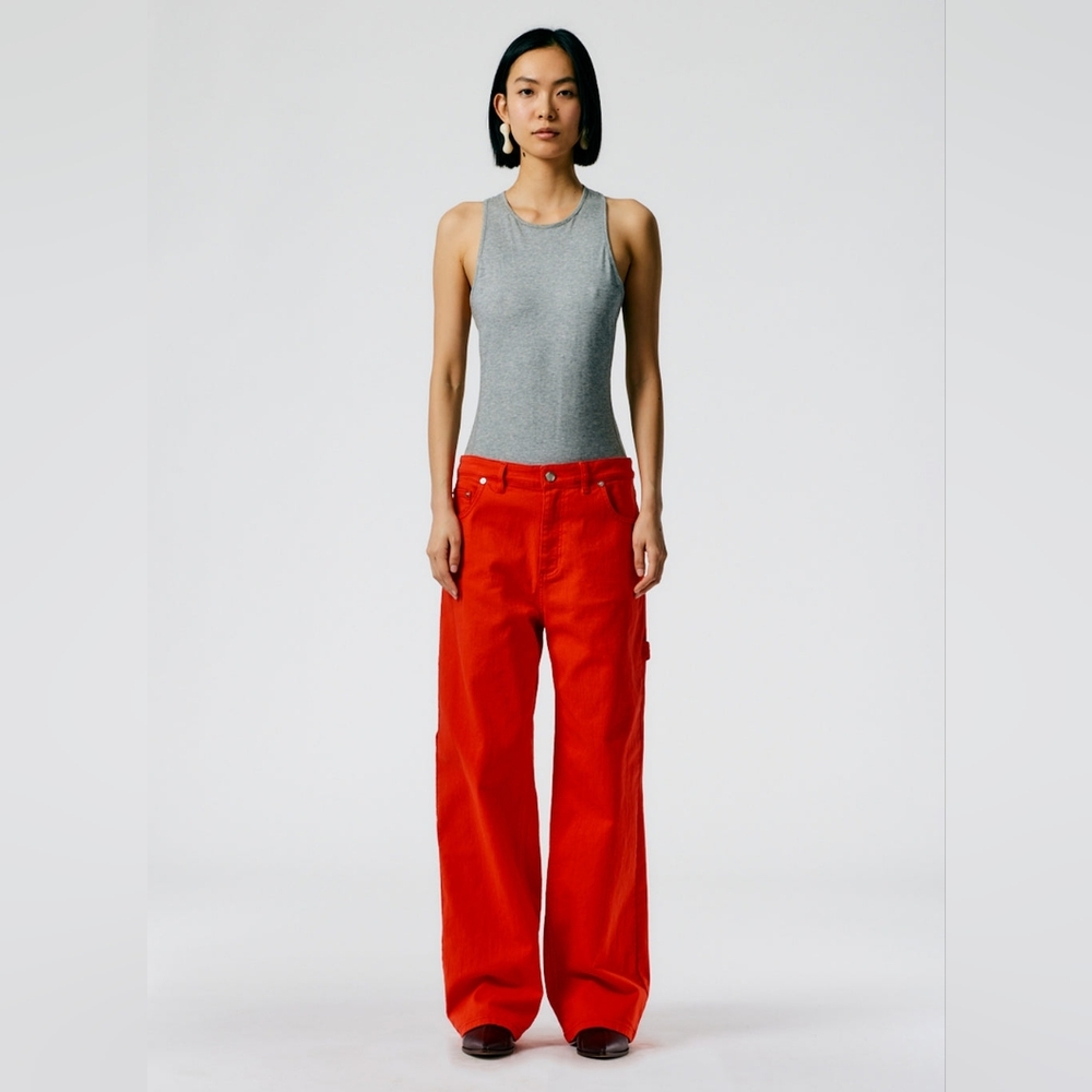 Tibi Garment Washed Twill Sam Jean